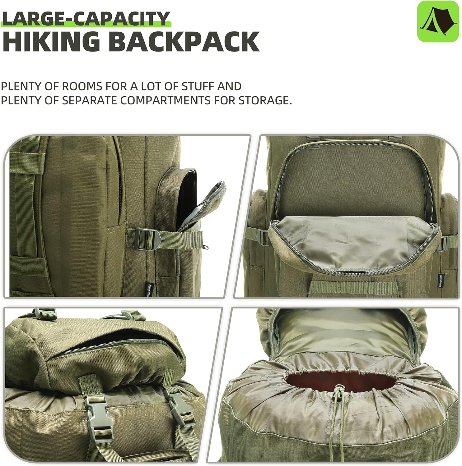 100L Tactical Backpack – Military MOLLE Rucksack with Detachable Waist Bag | Hiking, Camping & Bug Out