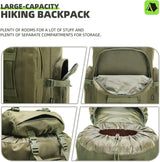100L tactical backpack shown in Army Green with 4 external MOLLE attachment points