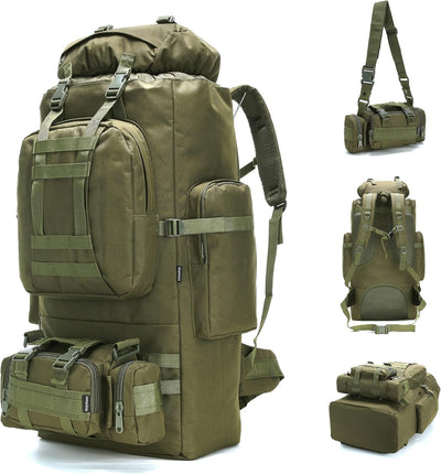 100L Tactical Backpack – Military MOLLE Rucksack with Detachable Waist Bag | Hiking, Camping & Bug Out