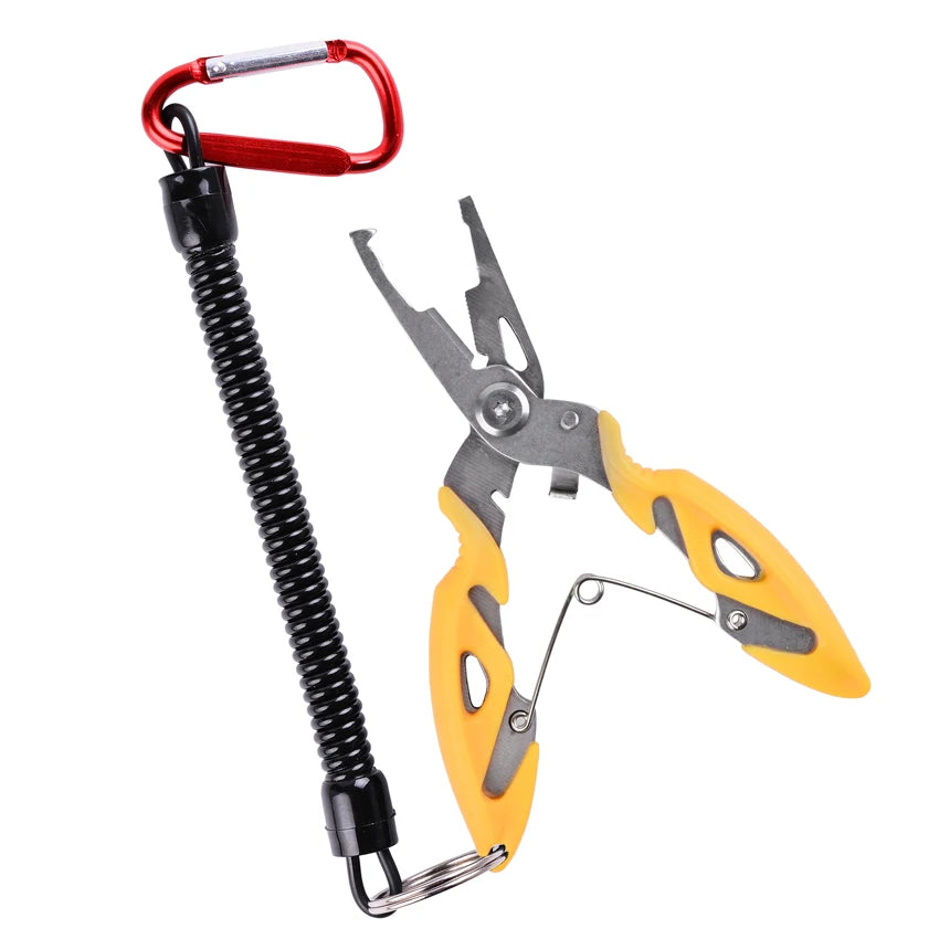Multifunctional Fishing Pliers - Tackle Tool, Braid Cutter, Scissors, Fish Tongs & Knot-Tying Vise for Anglers