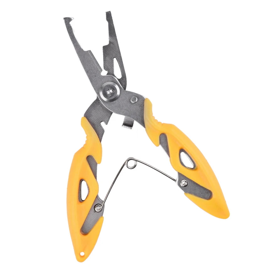Multifunctional Fishing Pliers - Tackle Tool, Braid Cutter, Scissors, Fish Tongs & Knot-Tying Vise for Anglers