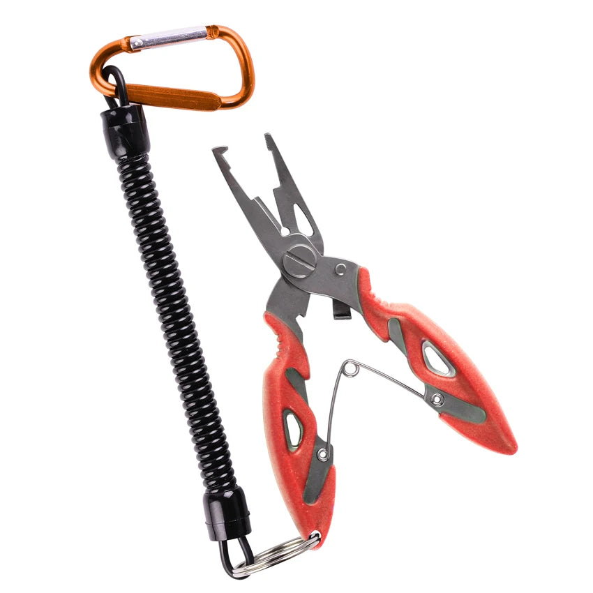 Multifunctional Fishing Pliers - Tackle Tool, Braid Cutter, Scissors, Fish Tongs & Knot-Tying Vise for Anglers