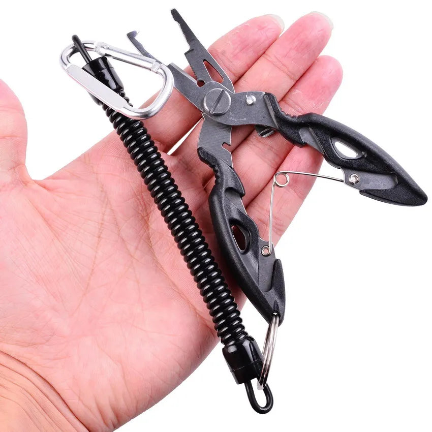 Multifunctional Fishing Pliers - Tackle Tool, Braid Cutter, Scissors, Fish Tongs & Knot-Tying Vise for Anglers