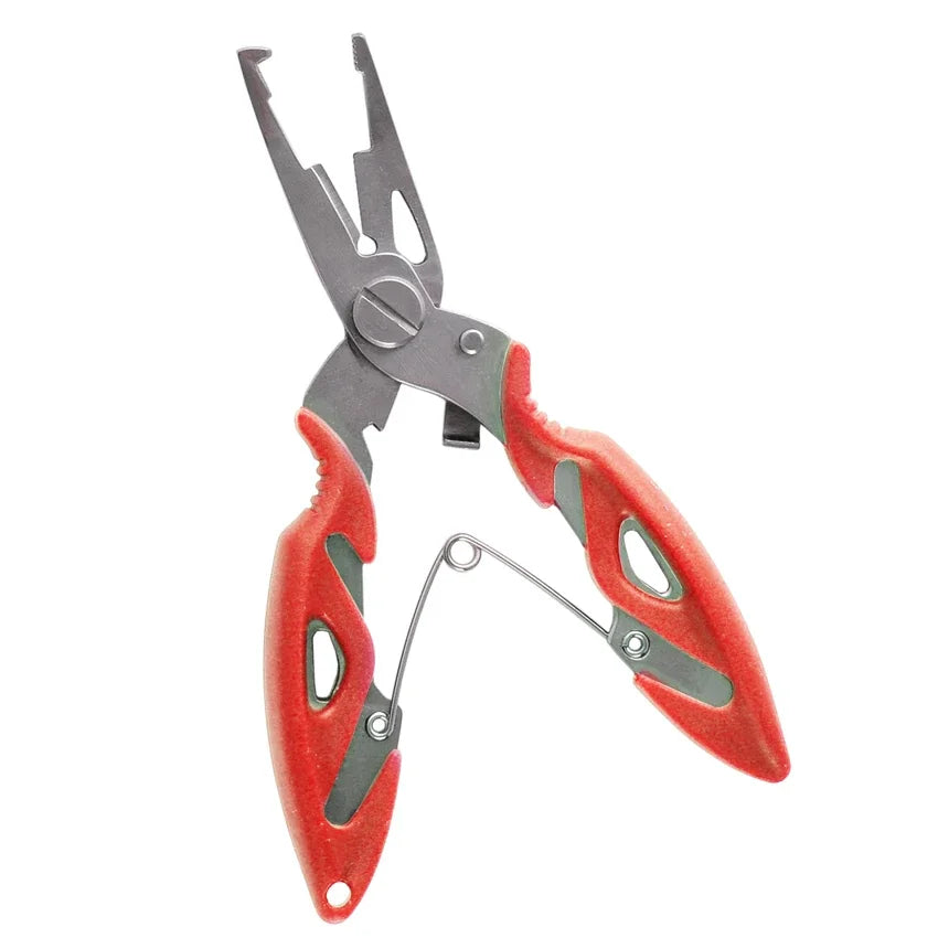 Multifunctional Fishing Pliers - Tackle Tool, Braid Cutter, Scissors, Fish Tongs & Knot-Tying Vise for Anglers