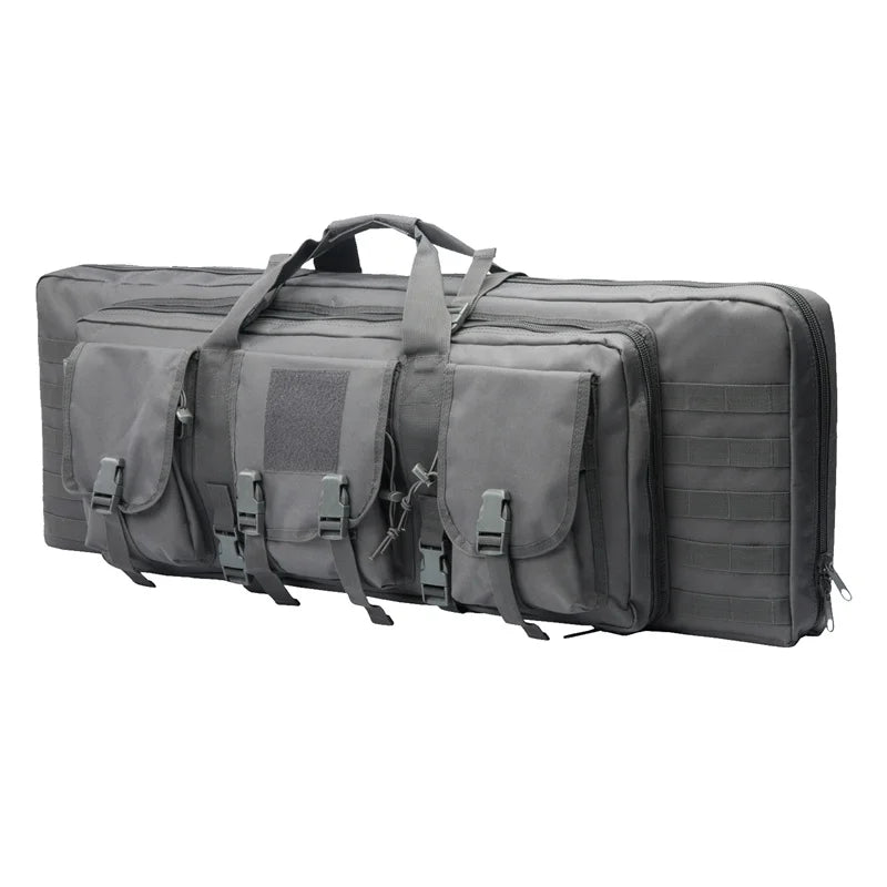 32/38/42/48 Inch Tactical Double Rifle Case – Molle Gun Bag, Sniper Airsoft Rifle Backpack, Hunting Gun Holster with Padded Compartments