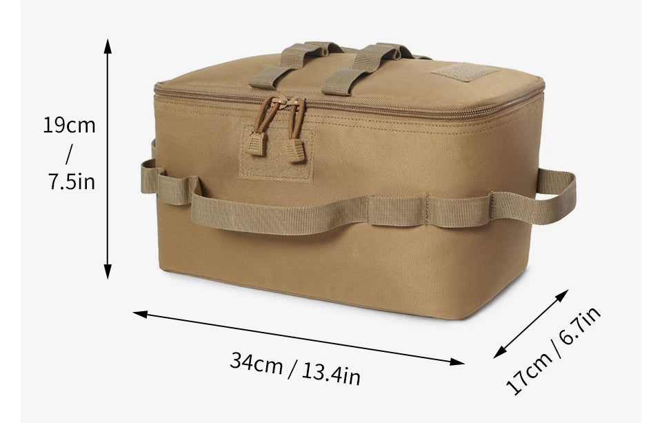 Large Capacity Outdoor Camping Gas Tank Storage Bag – Durable Ground Nail Tool Bag for Gas Canister, Picnic Cookware, and Camping Utensils Kit