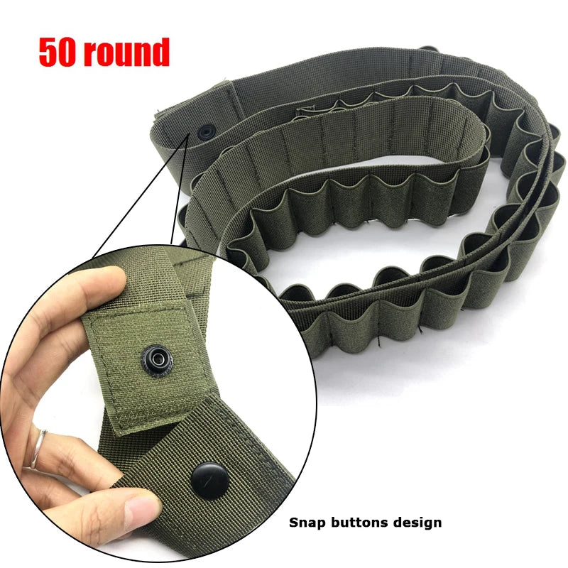 26/50 Round Shotgun Shell Bandolier Belt for 12 20 Gauge Cartridge, Bullet Belt Bandolier Ammo Holder Hunting accessories