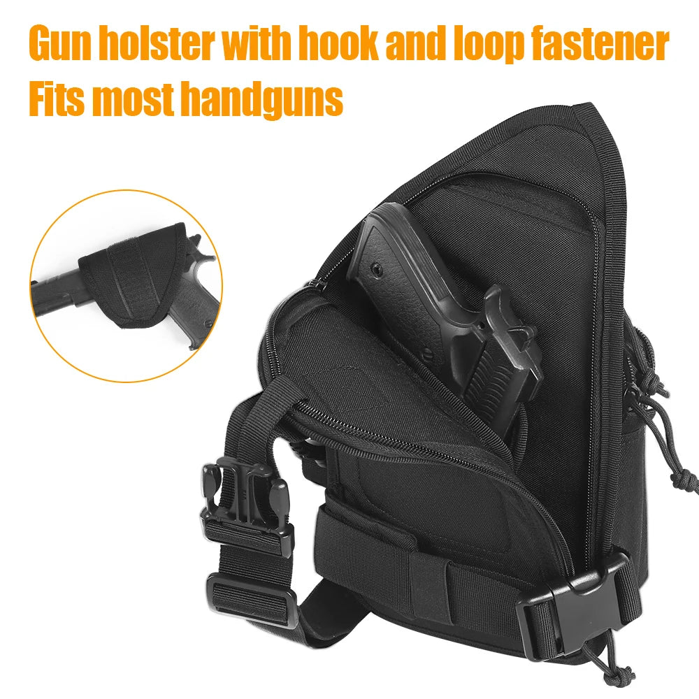 Tactical Gun Bag Concealed Gun Holster Shoulder Bag Chest Bag Crossbody Bag for Pistol Handgun Airsoft Hunting Bag Backpack