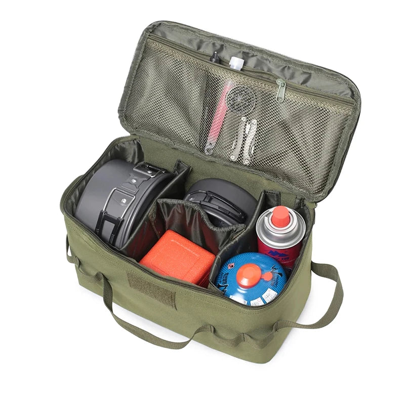 Large Capacity Outdoor Camping Gas Tank Storage Bag – Durable Ground Nail Tool Bag for Gas Canister, Picnic Cookware, and Camping Utensils Kit
