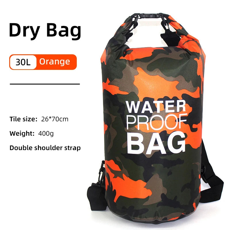 30L & 15L Waterproof Dry Bag Backpack with Wet/Dry Separation Pocket – Durable Outdoor Gear for Kayaking, Boating, Swimming & Water Sports