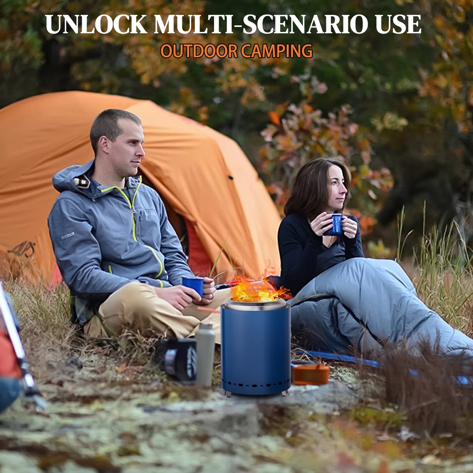 Smokeless Mini Tabletop Fire Pit - Portable Indoor & Outdoor Fire Bowl for Home, Patio, Camping, Backyard, and Balcony - Compact Personal Fireplace for S’mores, Ambiance, and Warmth