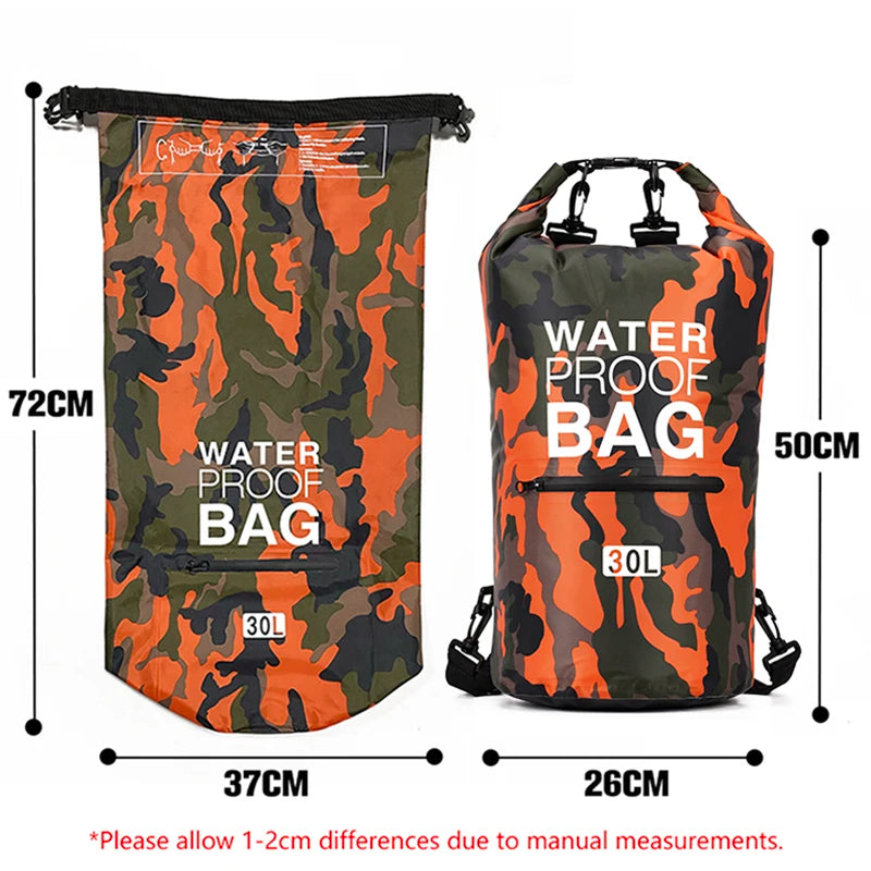 30L & 15L Waterproof Dry Bag Backpack with Wet/Dry Separation Pocket – Durable Outdoor Gear for Kayaking, Boating, Swimming & Water Sports