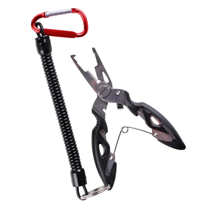 Multifunctional Fishing Pliers - Tackle Tool, Braid Cutter, Scissors, Fish Tongs & Knot-Tying Vise for Anglers