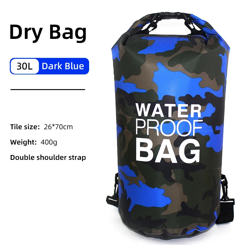 30L & 15L Waterproof Dry Bag Backpack with Wet/Dry Separation Pocket – Durable Outdoor Gear for Kayaking, Boating, Swimming & Water Sports