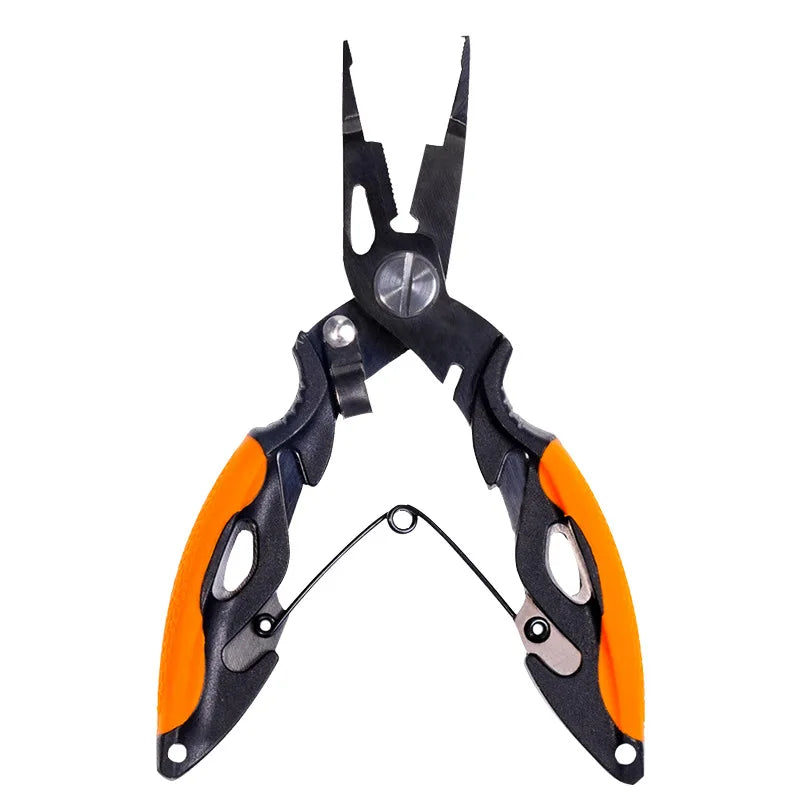 Multifunctional Fishing Pliers - Tackle Tool, Braid Cutter, Scissors, Fish Tongs & Knot-Tying Vise for Anglers
