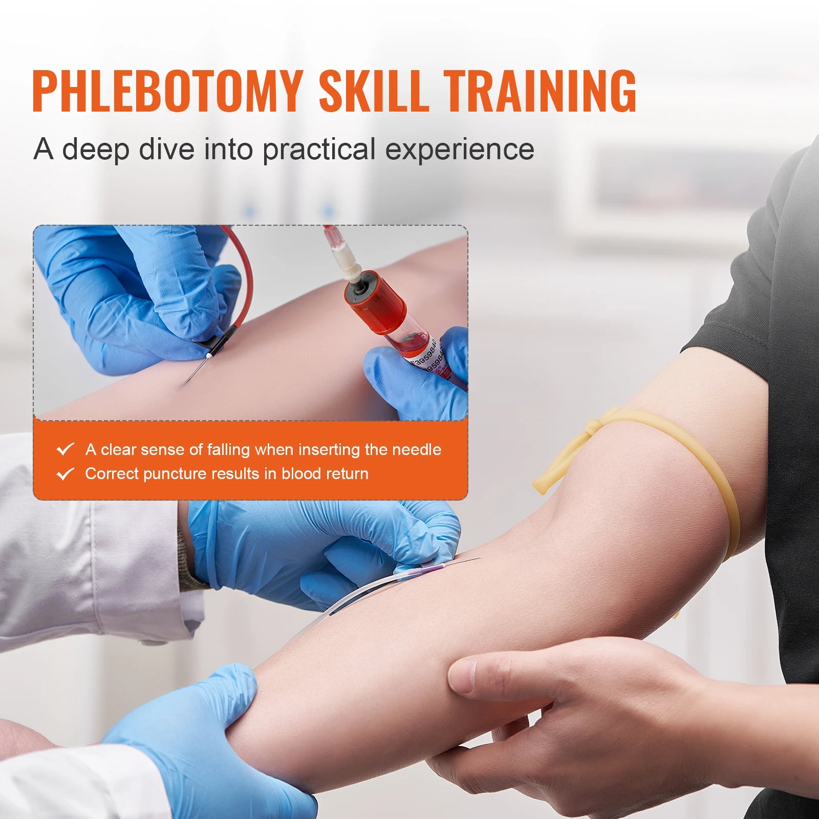 Phlebotomy Practice Kit – Complete IV Venipuncture Training Kit with Carrying Bag for Students & Interns