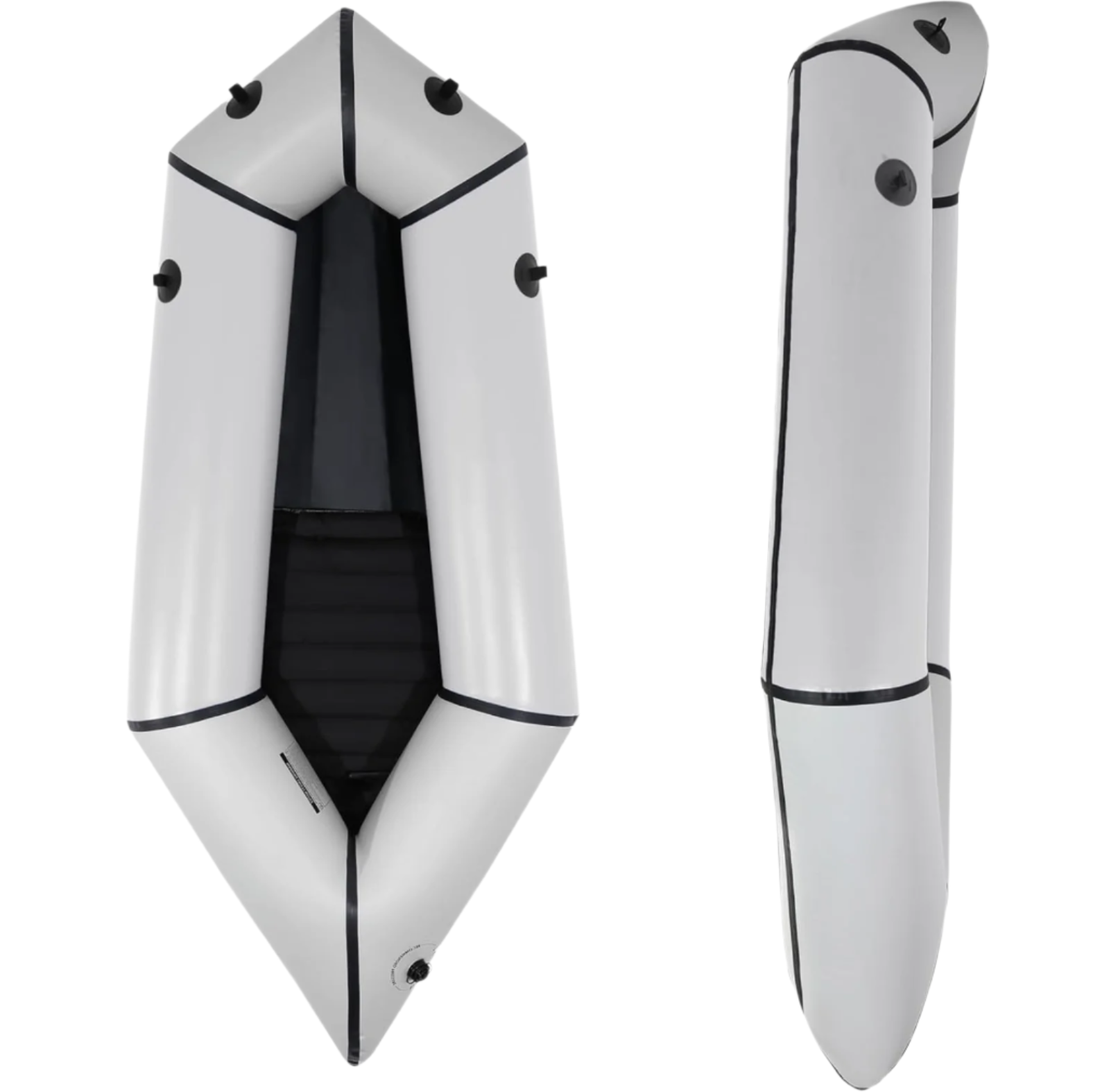 1-Person TPU packraft inflatable kayak fully assembled on the water