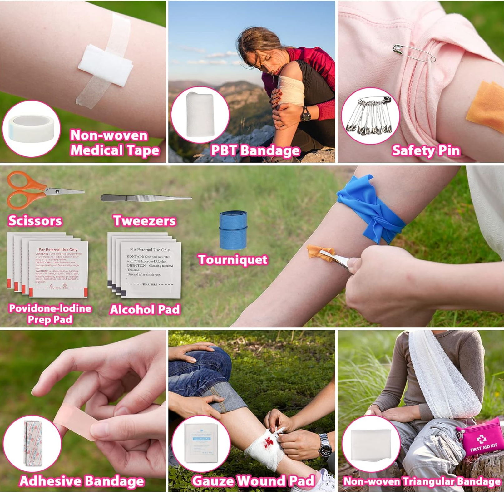 Women’s Pink Emergency Survival & First Aid Kit – Self Defense Gear with Tactical Molle Pouch, Emergency Tent, and Outdoor Survival Equipment for Hiking, Camping, and Adventure