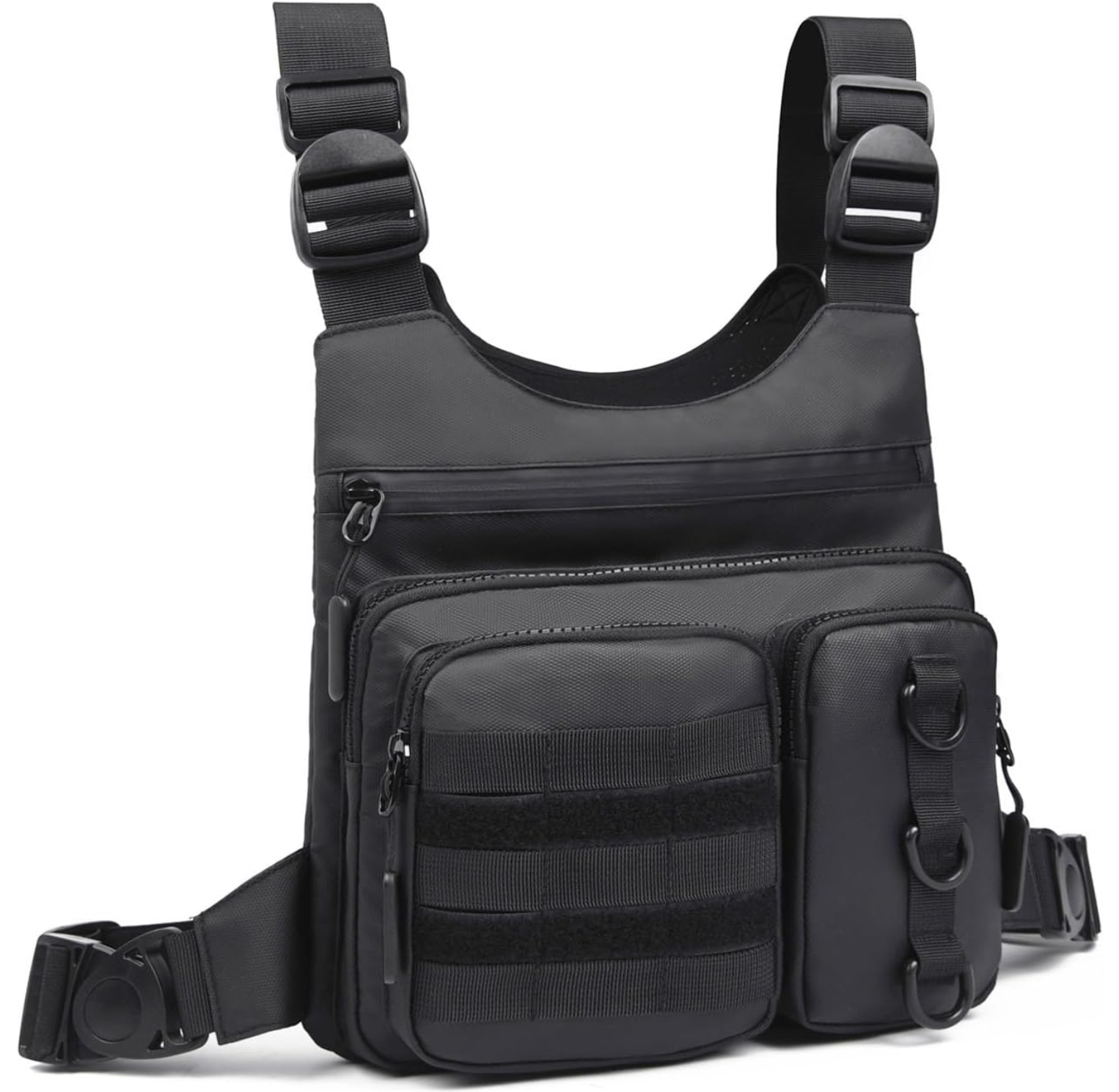 Chest Vest Gun Holster Fits Most Pistols, Adjustable EDC Travel Chest Pack for Running, Hiking, Workouts