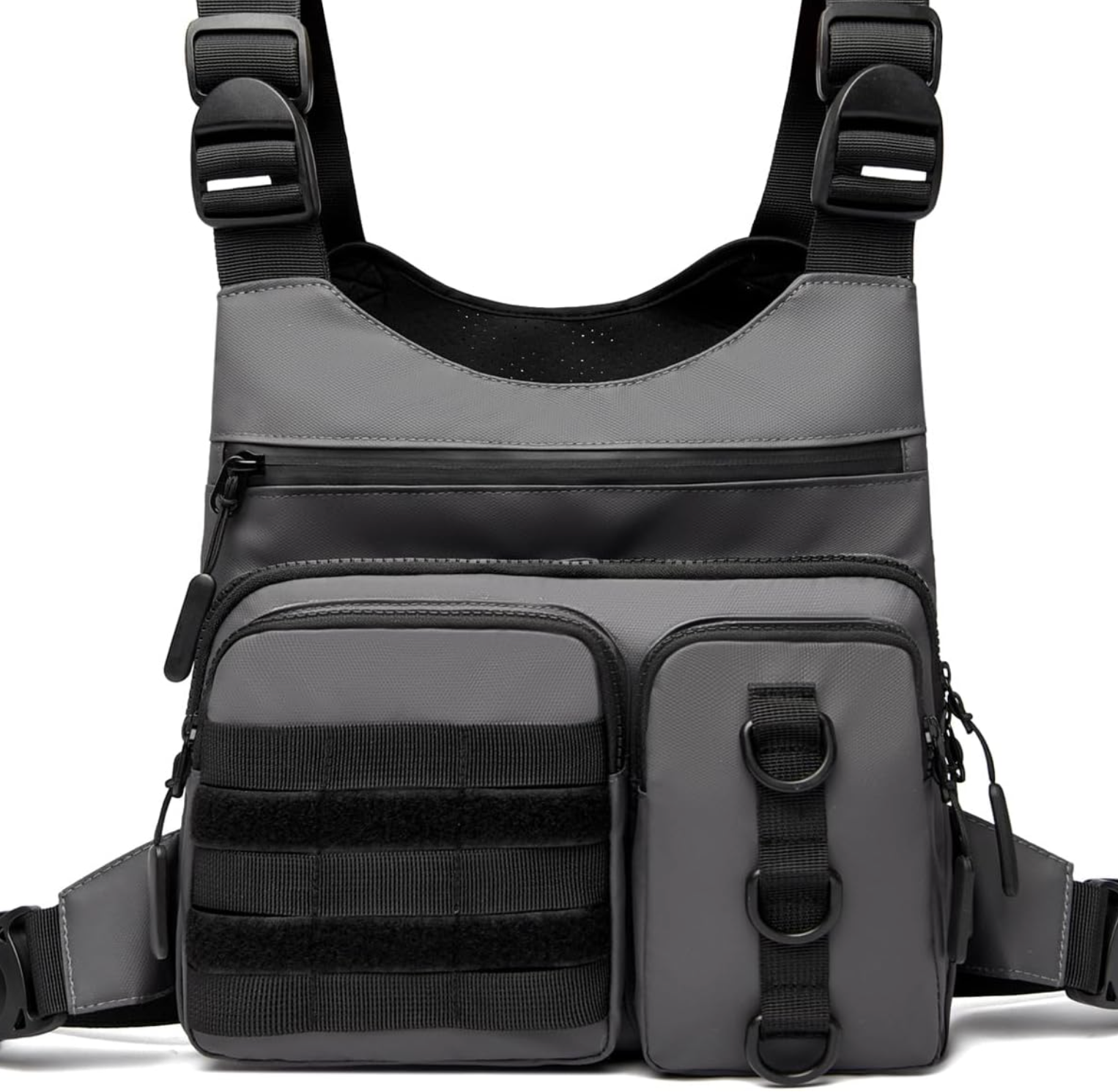 Chest Vest Gun Holster Fits Most Pistols, Adjustable EDC Travel Chest Pack for Running, Hiking, Workouts