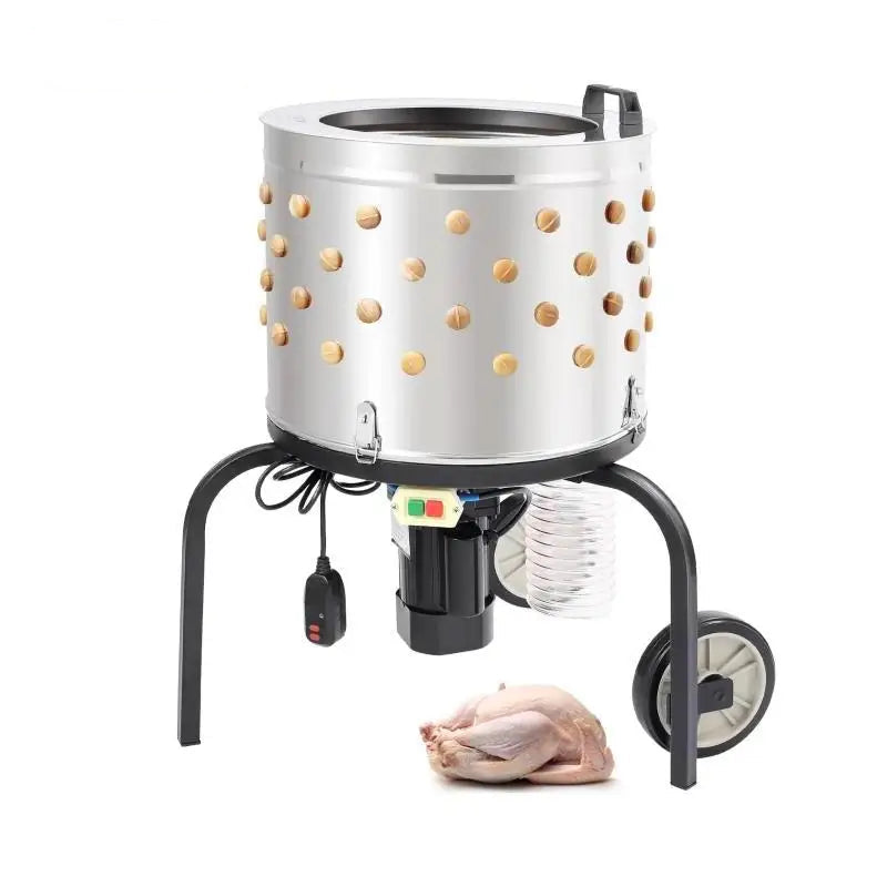 20-Inch Stainless Steel Chicken Plucker Machine – 500W Poultry Plucking Machine with 108 Soft Fingers & Debris Collection System for Efficient Feather Removal