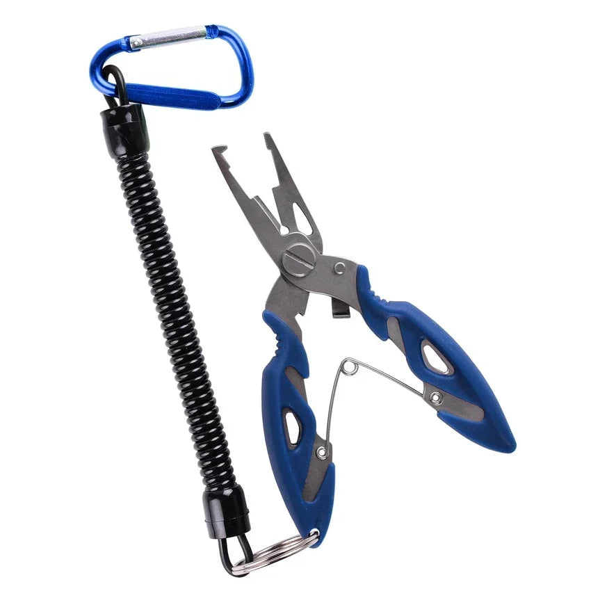 Multifunctional Fishing Pliers - Tackle Tool, Braid Cutter, Scissors, Fish Tongs & Knot-Tying Vise for Anglers