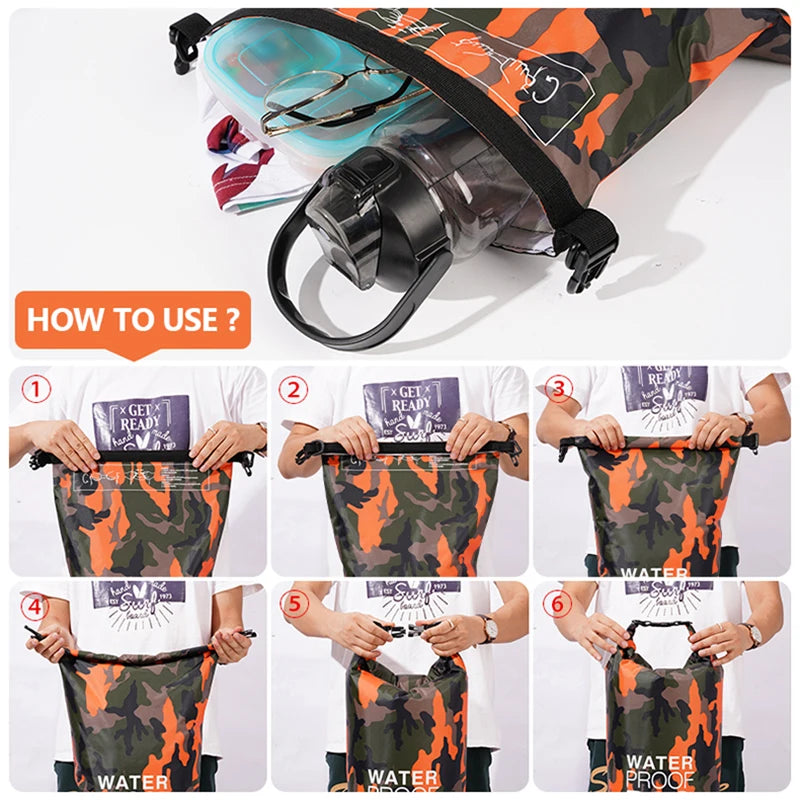 30L & 15L Waterproof Dry Bag Backpack with Wet/Dry Separation Pocket – Durable Outdoor Gear for Kayaking, Boating, Swimming & Water Sports