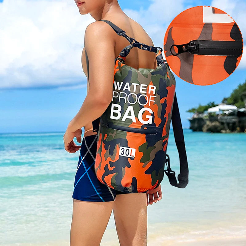 30L & 15L Waterproof Dry Bag Backpack with Wet/Dry Separation Pocket – Durable Outdoor Gear for Kayaking, Boating, Swimming & Water Sports