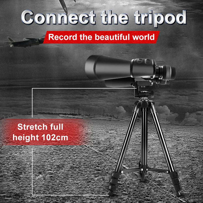 10-380x100 High-Powered Binoculars – Ultra Zoom HD BAK4 Long-Range Telescope for Hunting, Bird Watching, and Travel
