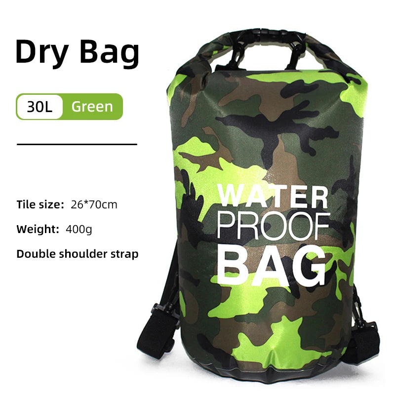 30L & 15L Waterproof Dry Bag Backpack with Wet/Dry Separation Pocket – Durable Outdoor Gear for Kayaking, Boating, Swimming & Water Sports