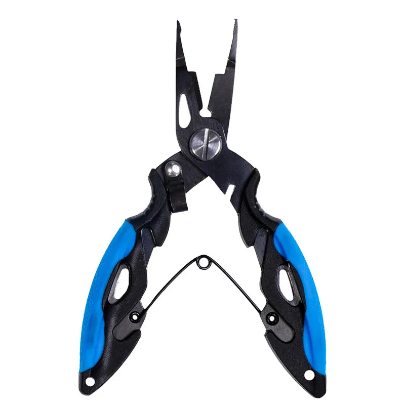 Multifunctional Fishing Pliers - Tackle Tool, Braid Cutter, Scissors, Fish Tongs & Knot-Tying Vise for Anglers