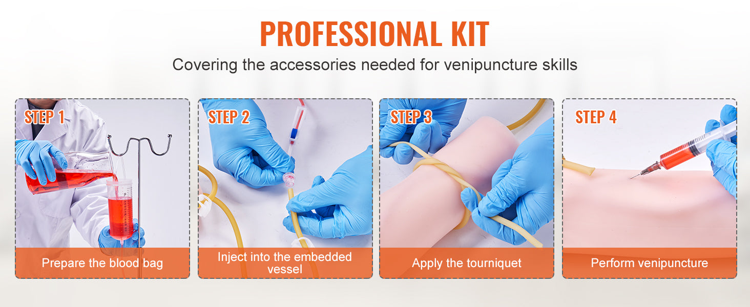 Phlebotomy Practice Kit – Complete IV Venipuncture Training Kit with Carrying Bag for Students & Interns